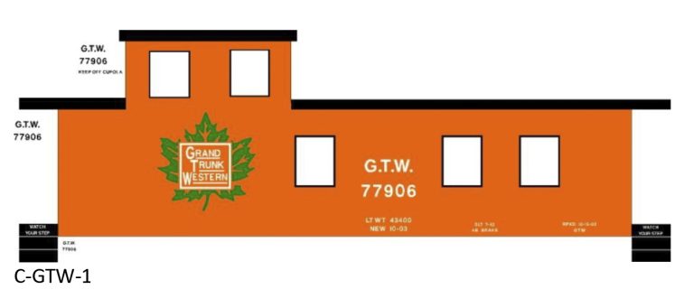 GRAND TRUNK WESTERN CABOOSE GRAPHICS