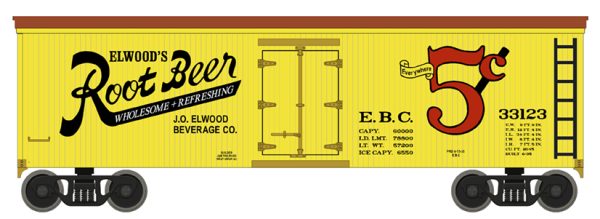 ELWOOD'S ROOT BEER REEFER CAR GRAPHICS